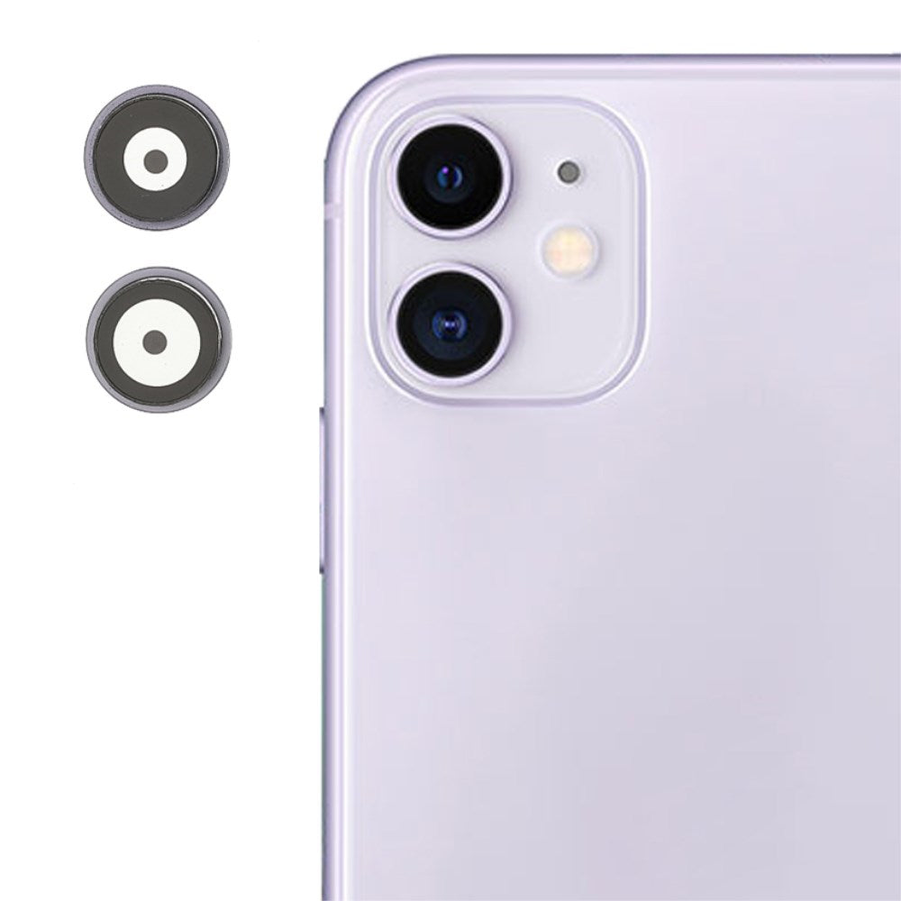 Lentilles caméra arrière + contours iPhone 11 Violet