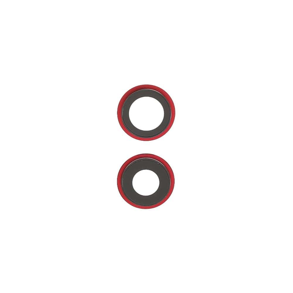 Pièce compatible Caméras Lentilles caméra arrière + contours iPhone 12 Rouge