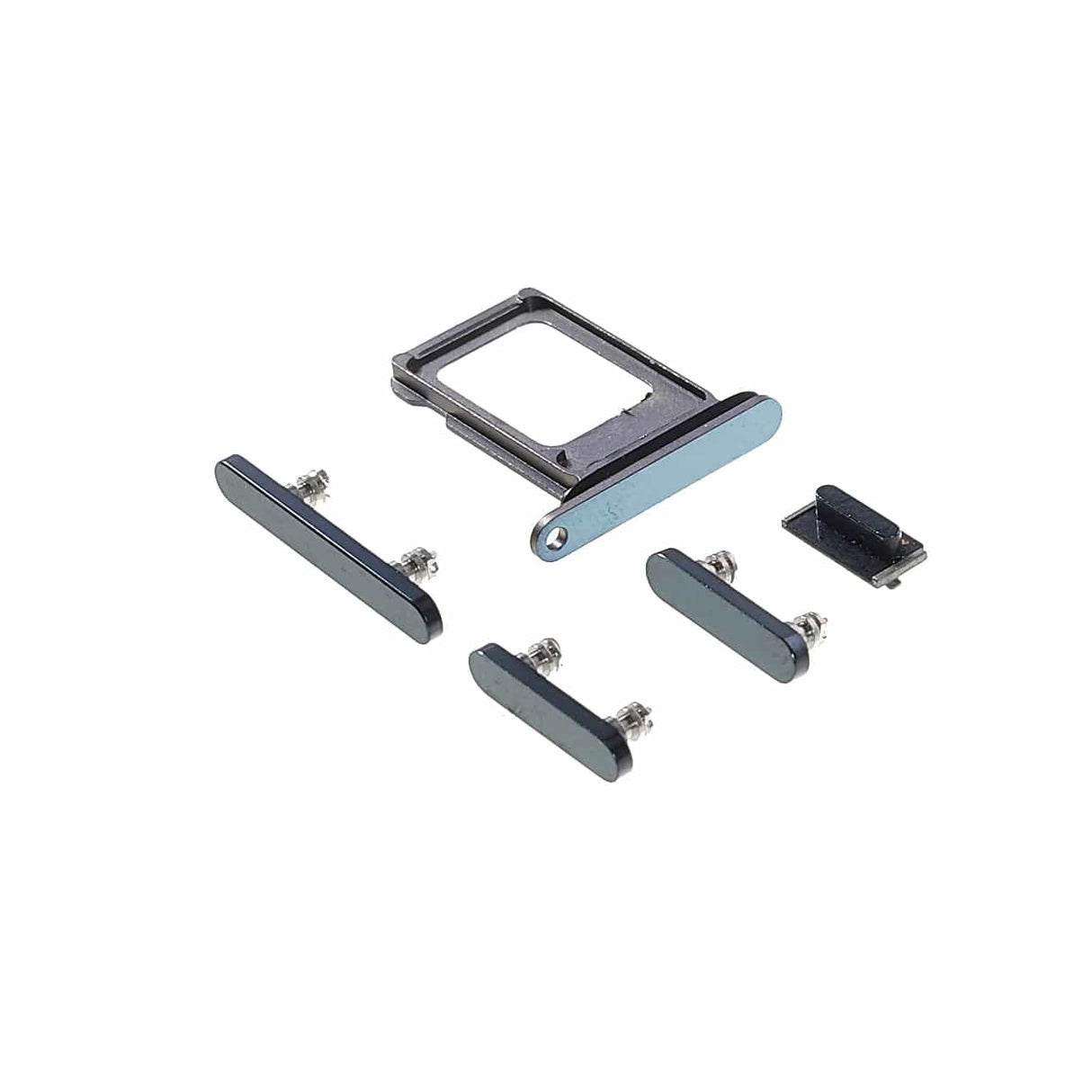 Pièce compatible Composants Pack boutons volume + vibreur + power + Tiroir SIM iPhone 13 Pro Bleu