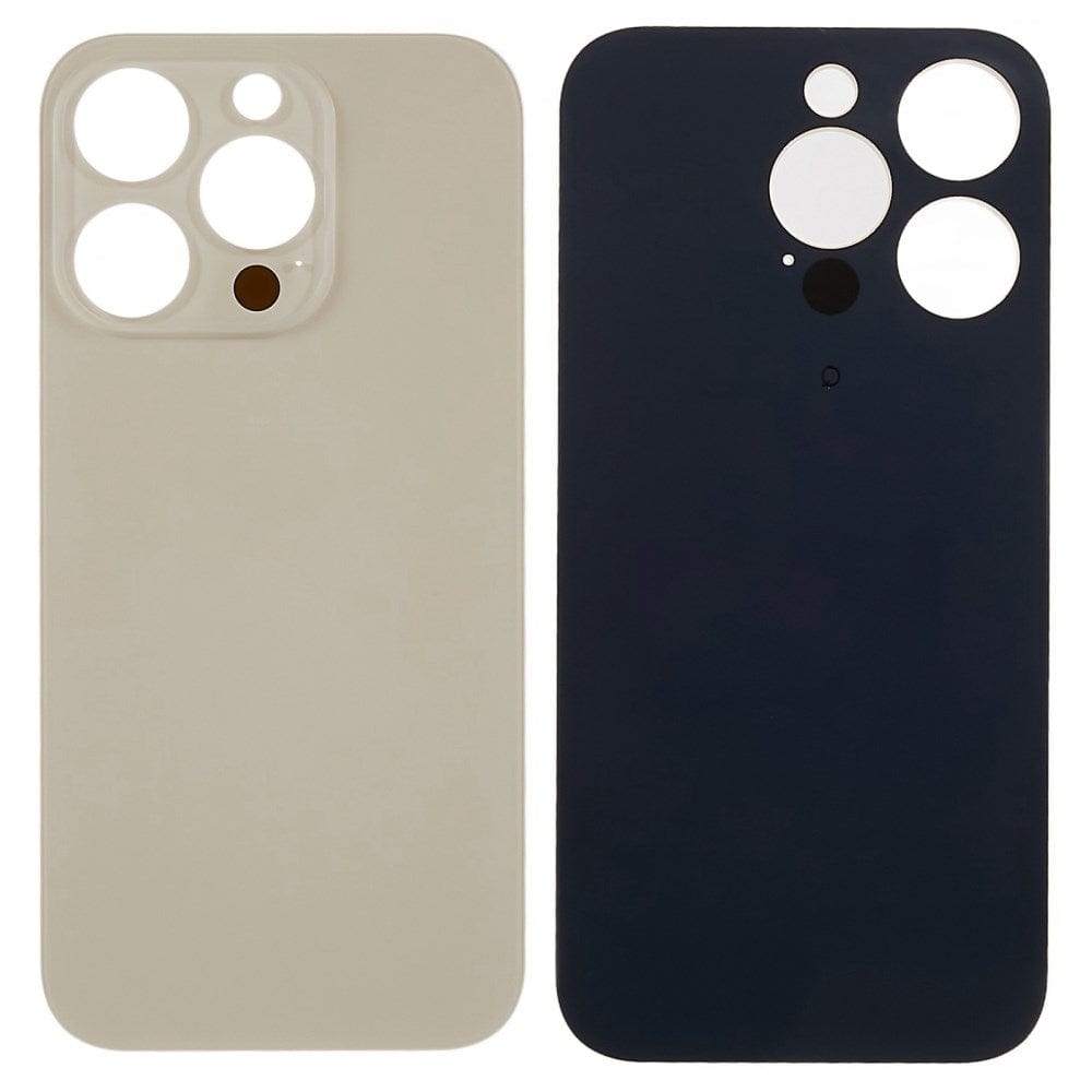 Livraison gratuite Vitres arrières Vitre arrière iPhone 14 Pro Max Gold (Big Hole)