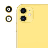 Lentilles caméra arrière + contours iPhone 11 Jaune