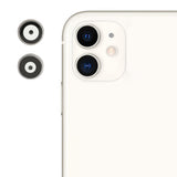 Lentilles caméra arrière + contours iPhone 11 Blanc