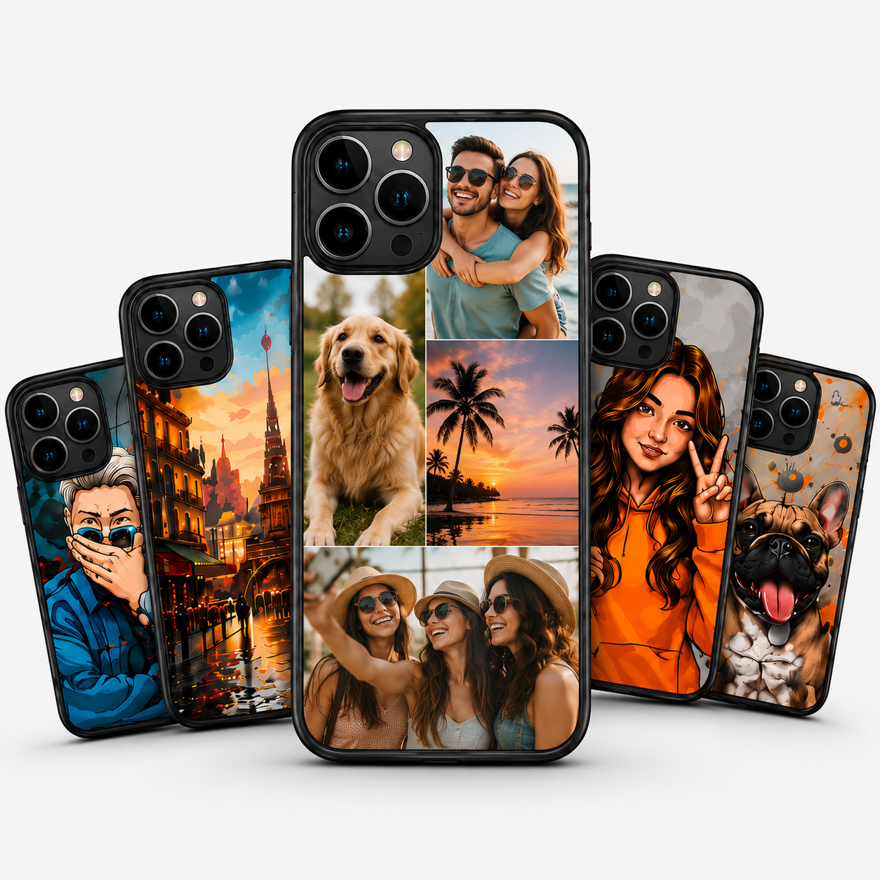 Coque Personnalisée Noire pour iPhone – Photo, Logo & Design