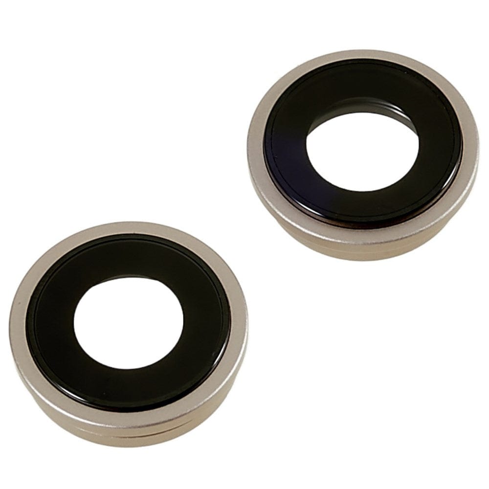 Pièce compatible Caméras Lentilles caméra arrière + contours iPhone 14 Blanc