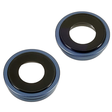 Pièce compatible Caméras Lentilles caméra arrière + contours iPhone 14 Bleu
