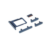 Pièce compatible Composants Pack boutons volume + vibreur + power + Tiroir SIM iPhone 13 Mini Bleu