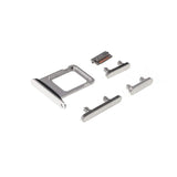 Pièce compatible Composants Pack boutons volume + vibreur + power + Tiroir SIM iPhone 13 Pro Blanc