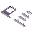 Pièce compatible Composants Pack boutons volume + vibreur + power + Tiroir SIM iPhone 14 Plus Mauve
