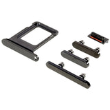 Pièce compatible Composants Pack boutons volume + vibreur + power + Tiroir SIM iPhone 14 Pro Max Noir