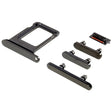 Pièce compatible Composants Pack boutons volume + vibreur + power + Tiroir SIM iPhone 14 Pro Noir