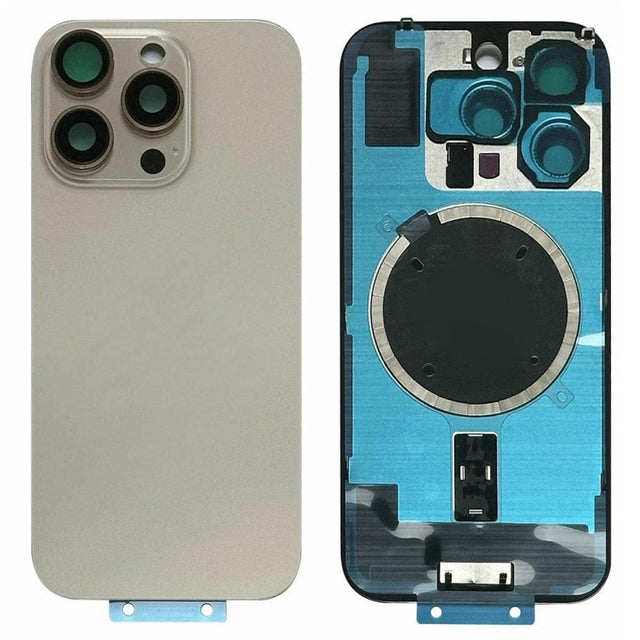 Livraison gratuite Vitres arrières Vitre arrière complète iPhone 16 Pro Max Gold (Avec MagSafe)