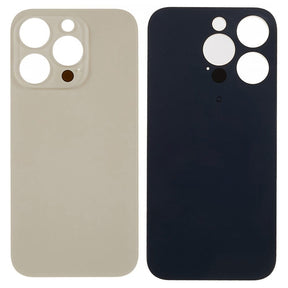 Livraison gratuite Vitres arrières Vitre arrière iPhone 14 Pro Max Gold (Big Hole)